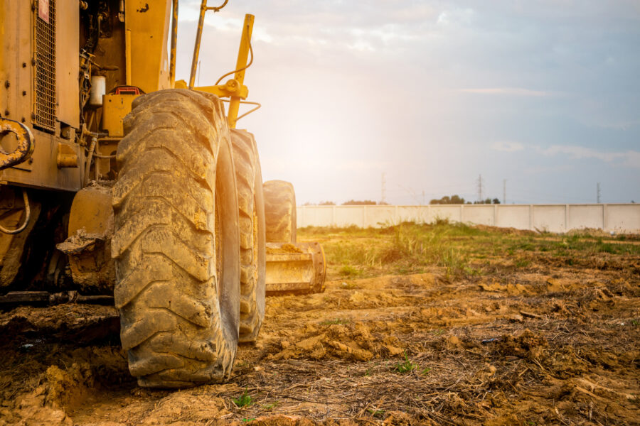 heavy machinery at construction site